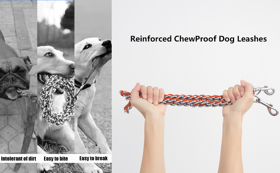 SETOVUS Double Dog Leash, Dual Dog Leash, Chew Proof