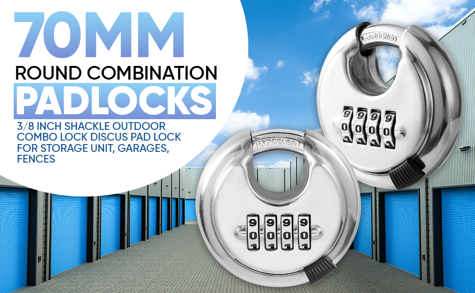 Pack 24 Jansel Stainless Steel 4Digit Combination Discus Padlock with