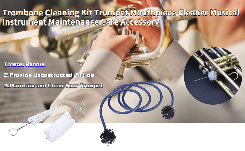 Trumpet Cleaning Brushes, Trombone Cleaning Kit Trumpet Mouthpiece