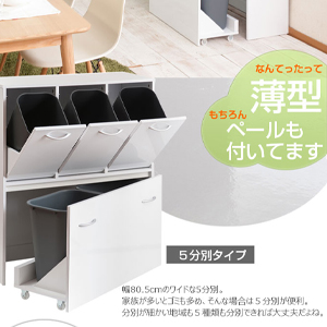 ダストボックス　5分別　ホワイト Amazon｜キッチンシリーズ ダストボックス 5分別 (ホワイト