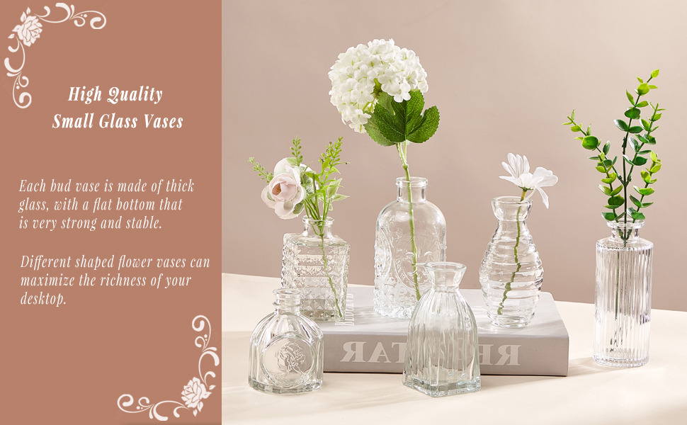 Glass Bud Vase Set of 15 PCS, Mini Vase ... 11 floreros para centros de mesa