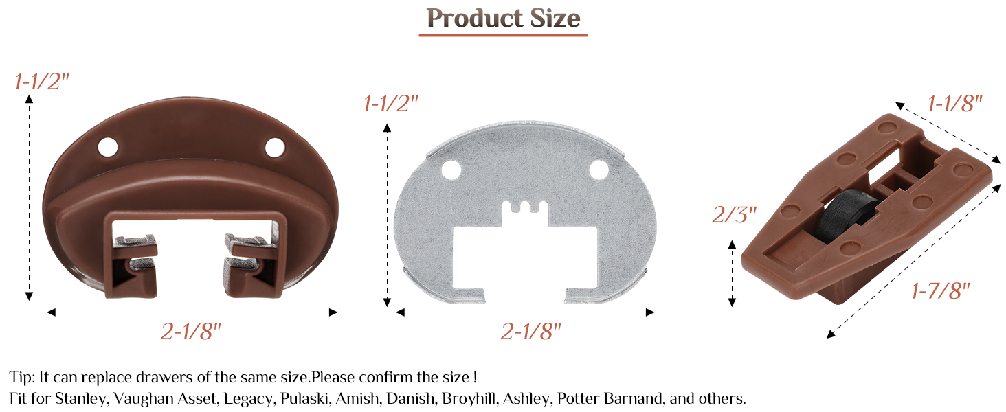 Mystarry 6 Sets Dresser Drawer Slides Stops for 168 RiteTrak Ii