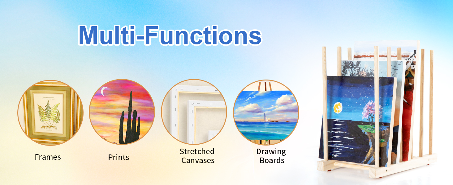 Falling in Art Small Wooden Art Storage Rack Canvas