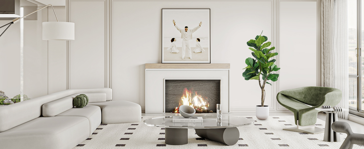 ayoodfo Artificial Fiddle Leaf Fig Tree Fake Tree in Pot