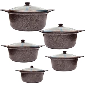 Jogo Caçarola Esmaltada Preta