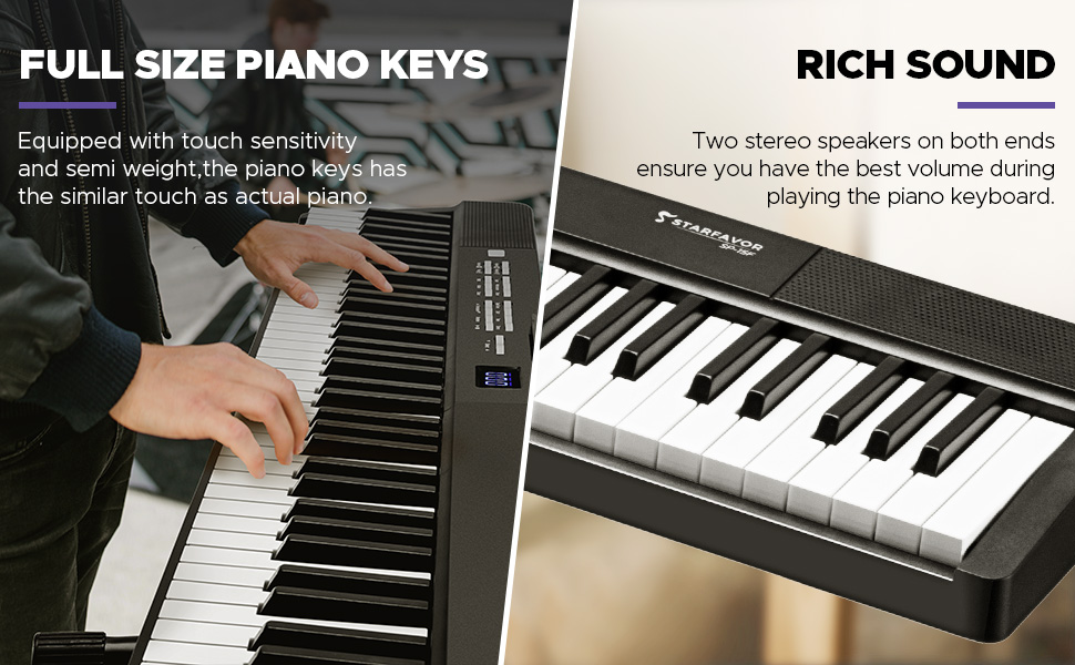 Starfavor Portable Keyboard Piano, Folding Piano Keyboard