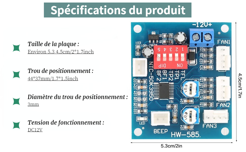 Contrôleur de Vitesse de Ventilateur PWM DC 12V, Régulateur de Vitesse Ventilateur à 4 Broches