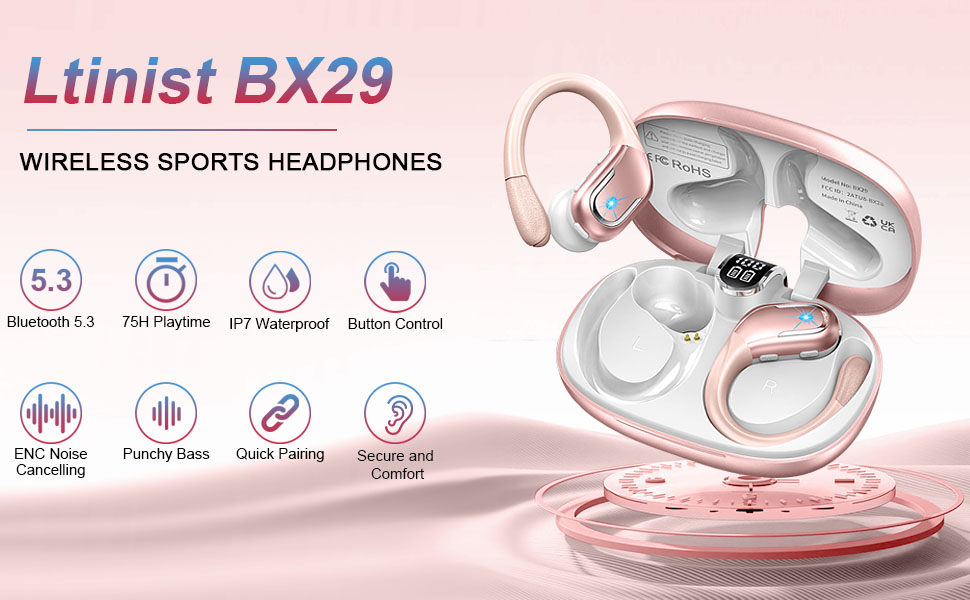 sports earbud earbud with earhooks wireless earbud with microphone noise cancelling earbud