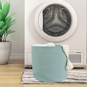 green laundry basket