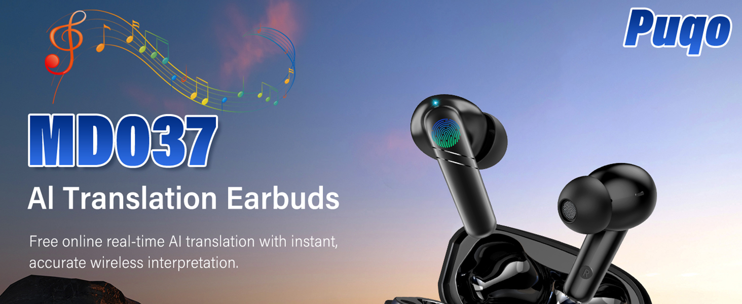 AI Translation Earbuds - Front View