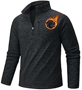 TACVASEN Men's Quarter Zip Pullover Long Sleeve Thermal Fleece Sweater Lightweight Casual Golf Sw...