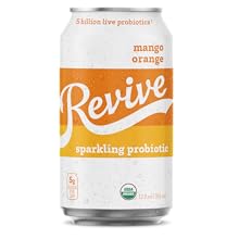 revive sparkling probiotic beverage sparkling drink mango orange