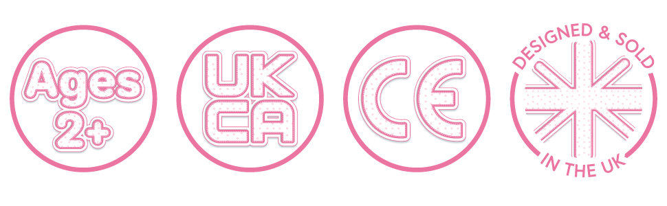 Recommended for ages 2+, designed in the UK, UCKA, CE