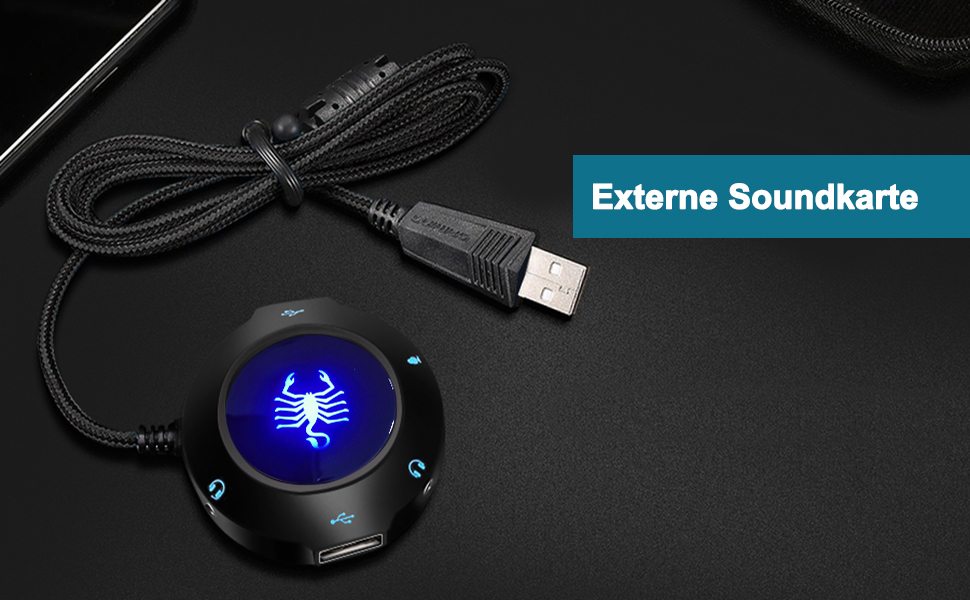 USB Hub 7.1 External Sound Card Adapter