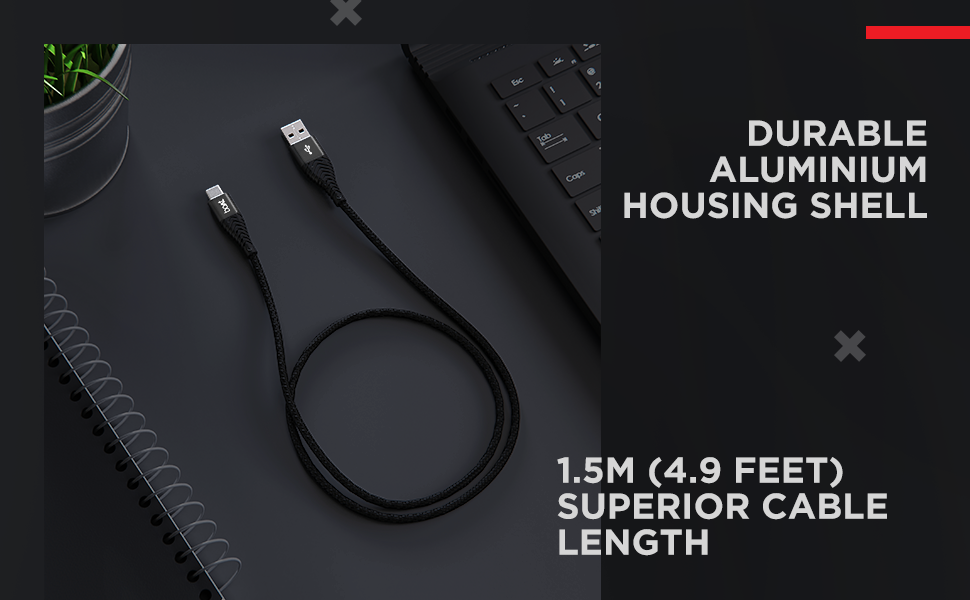 boAt Type C A420 Tanglefree, Sturdy Type C Cable with 3A Rapid