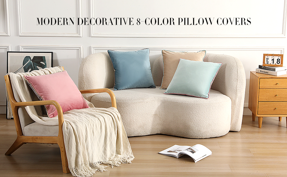 Throw Pillow Covers Set of 4 Velvet Soft Square Decorative Pillow Cover Couch 