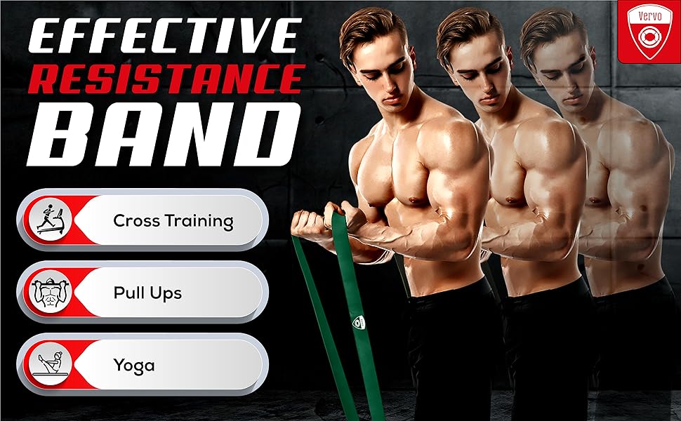 Vervo Natural Latex Fitness Bands for Workout Resistance Bands for Pull