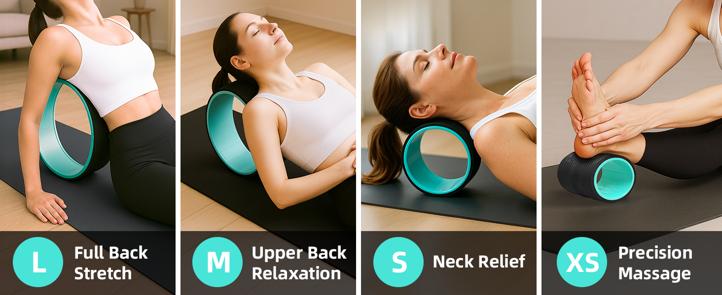 yoga wheel foam roller for sciatica neck shoulder pain and spine alignment support