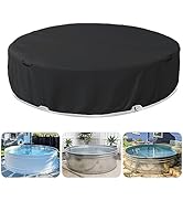 Sobana 8 Ft Steel Round Stock Tank Pool Cover - Upgraded to Full Coverage, Wire Rope & Winch Desi...