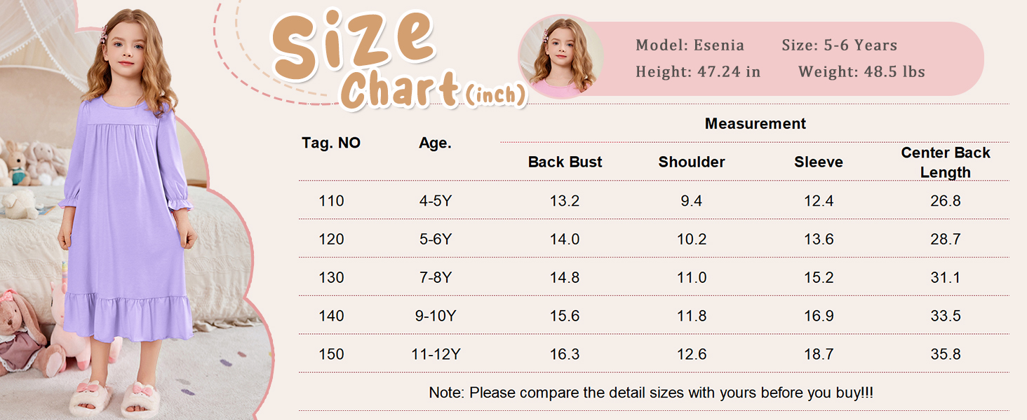 6511 girls nightgowns