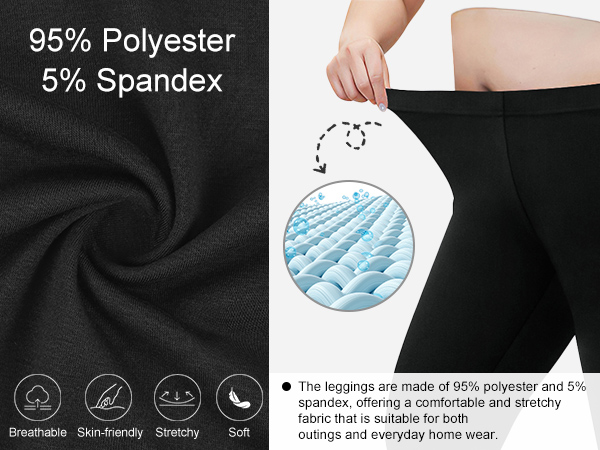 TIYOMI Plus Size Leggings for Women - Black High Waist