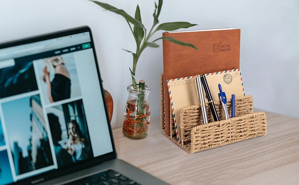 DINGTAI Woven Desktop Mail Organizer, Small File Letter