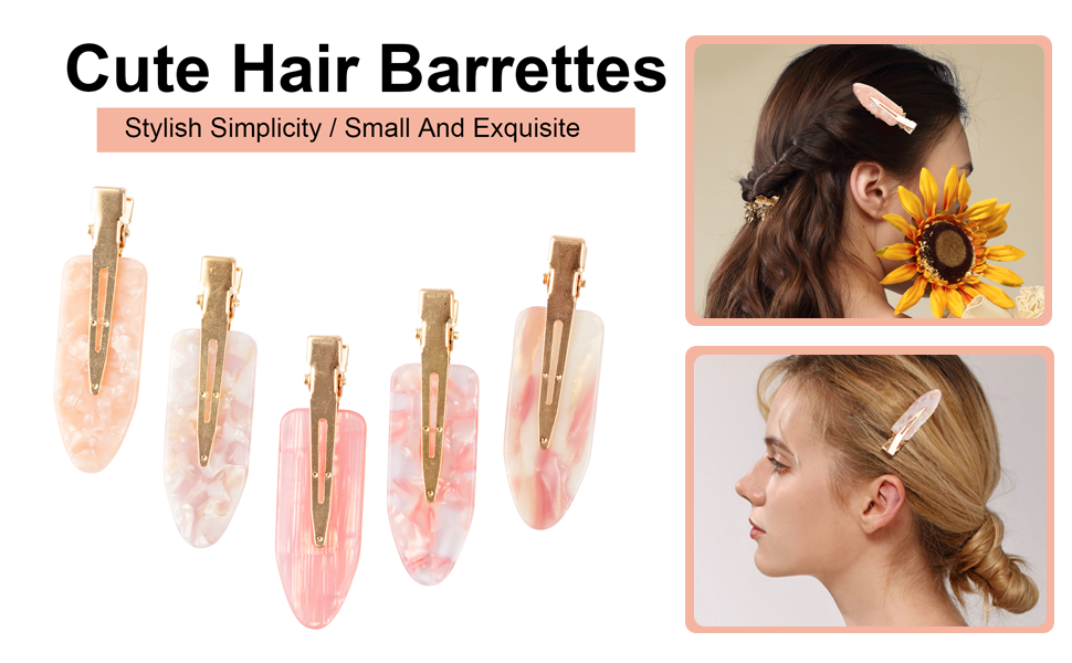 10 Pcs No Bend Hair Clips, Woman No Crease Hair Clip Curl Pin Clips Acrylic Resin Flat Clip