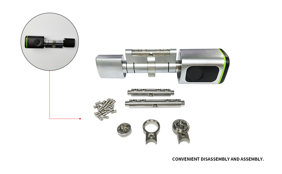 ACNCN Fingerprint Smart Lock Door Handle, 4-in-1 Smart Locks, Smart Lock Deadbolt with Lever, Fingerprint, IC Card, Key, Tuya App Unlock(Black) 18 explain