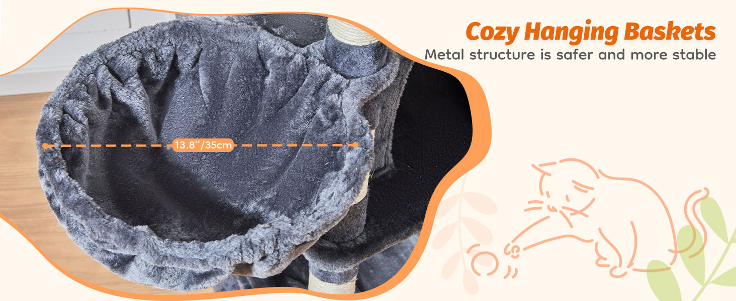 Taoqimiao Large Cat Tree，73-Inch Cat Tree Tower 