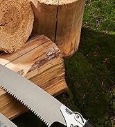 KATA 13.7 Inch Hand Pruning Saw Set, SK5 Curved and Straight Saw Blade in Oxford Safety Sheath, S...