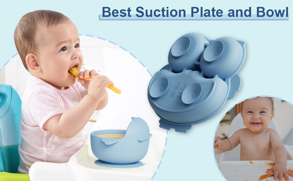 Baby Led Weaning Supplies, Silicone Baby Feeding Set Baby Bowls and