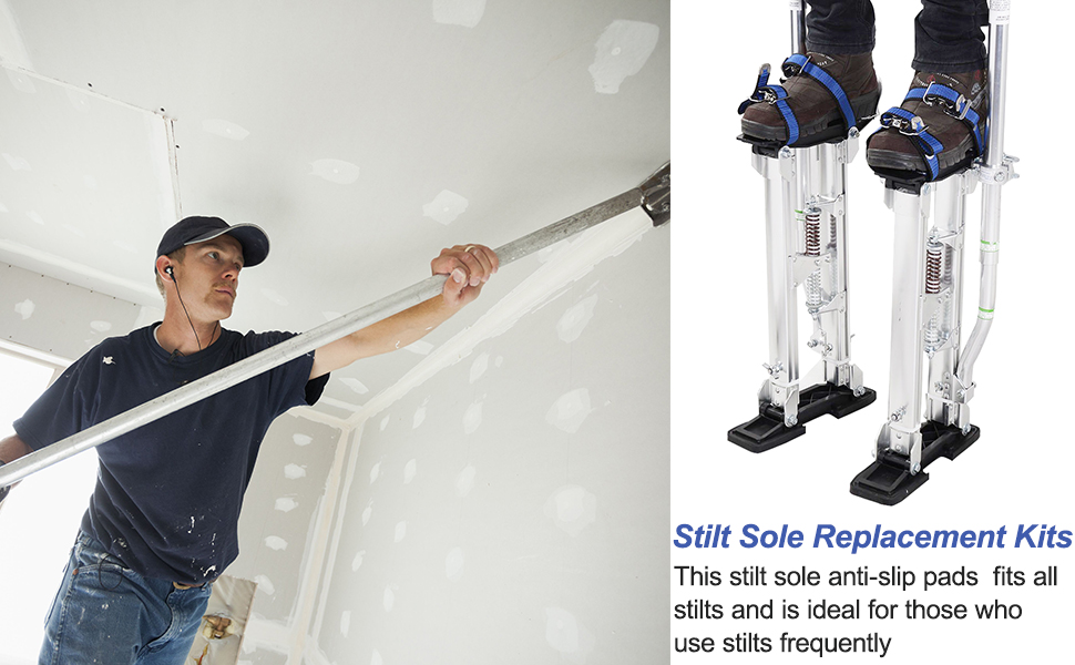 2 PCS Drywall Stilt Sole Replacement Kits, Hard Plastic