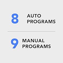 8 Auto Programs 9 Manual Programs
