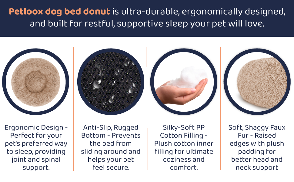 Petloox Dog Bed Donut