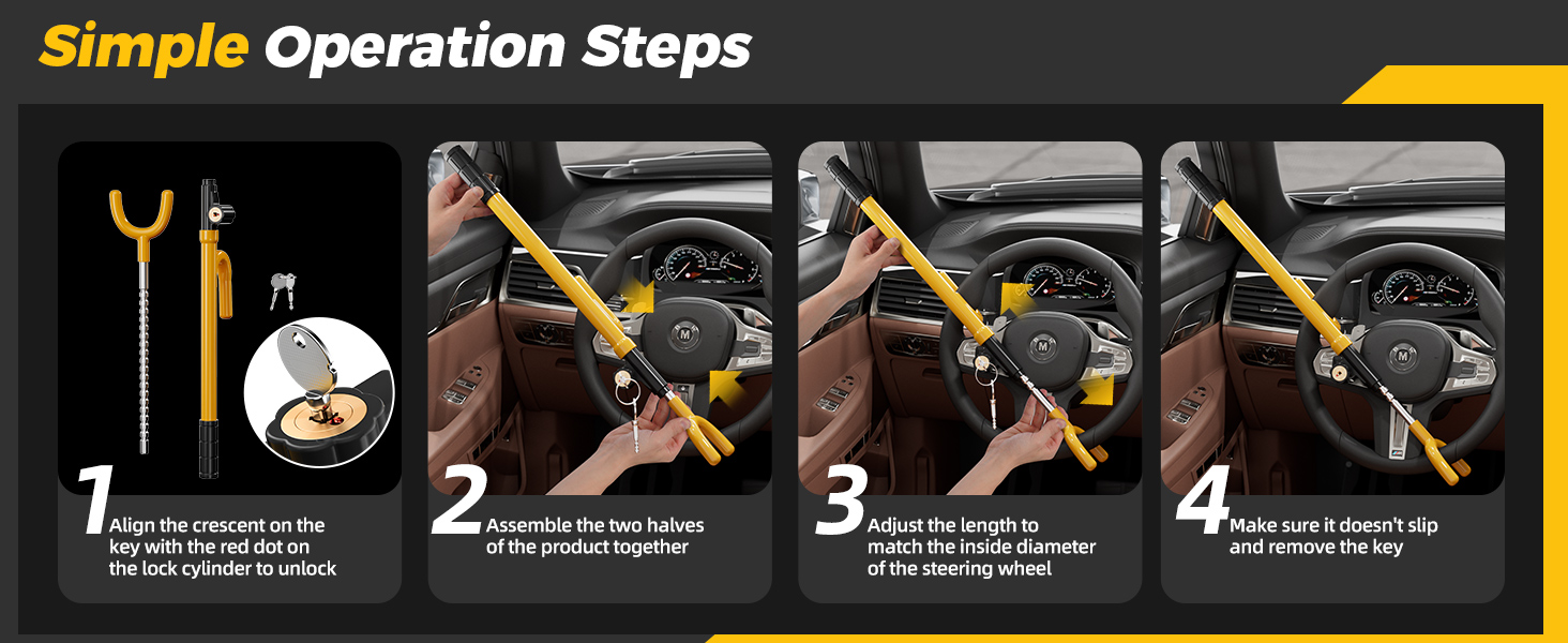 Car Steering Wheel Lock Anti-Theft Device