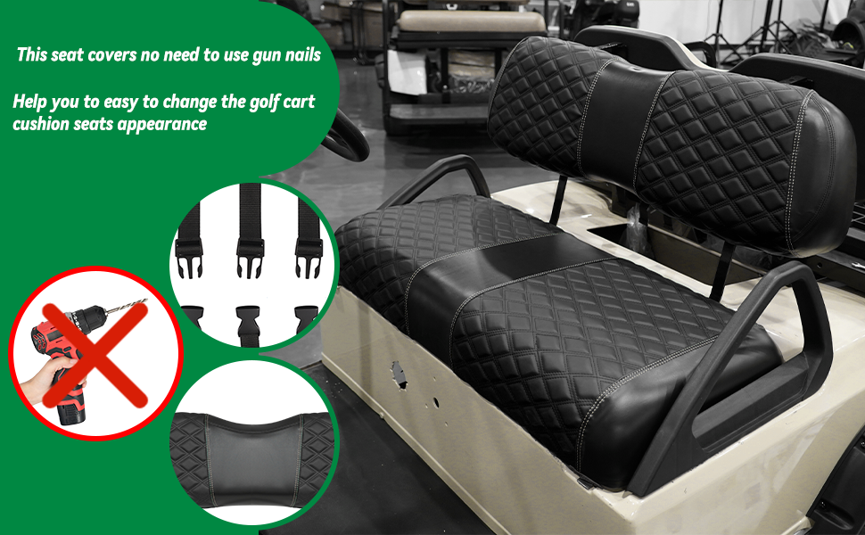 YUWEIDG0769 Club Car DS Seat Covers, Golf Cart Seat Covers for Club Car DS OEM