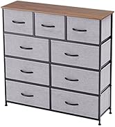 SogesGame Fabric Storage Organizer Dresser, 4 Tier Extra Wide Temporary Dresser with 9 Drawers,Ni...
