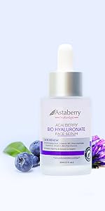 Acai Berry Ant-Aging Face Serum with Bio Hyaluronic Acid, Niacinamide, Vitamin B3, Vitamin E, B5