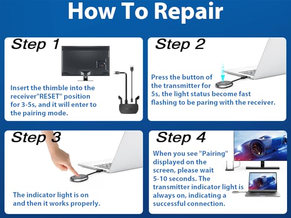 mpiolife hdmi wireless transmitter and receiver 4k, wireless hdmi transmitter
