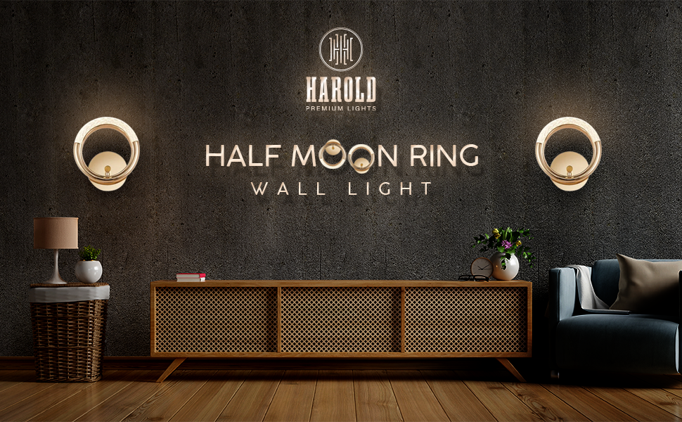Harold Electricals Modern HalfMoon Wall Light Metal Wall Lamp Wall