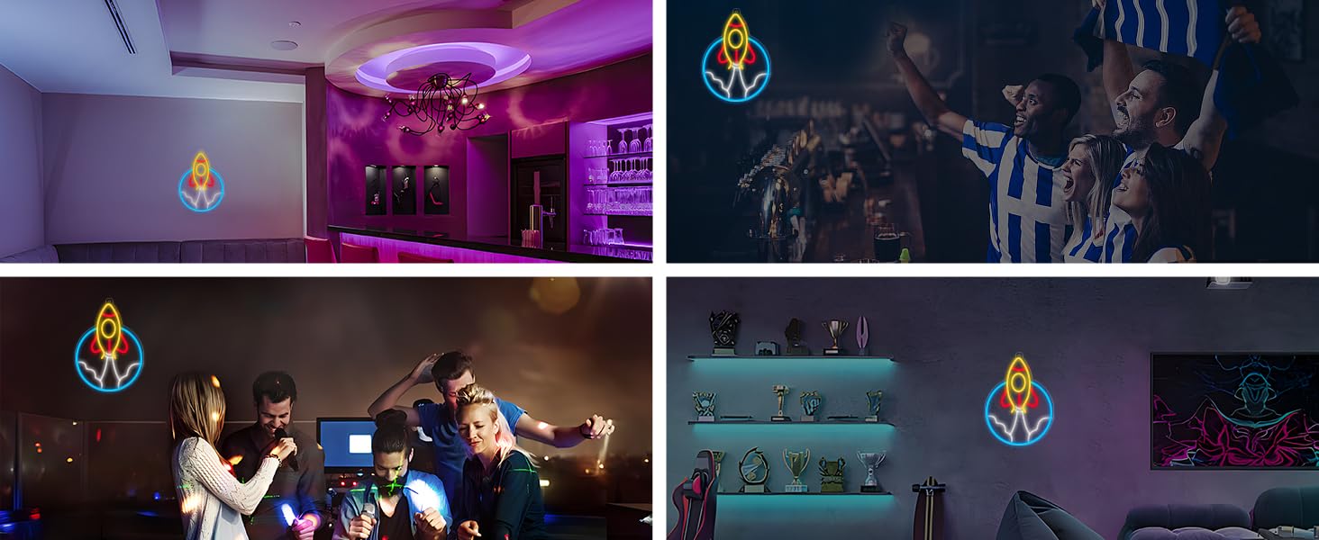 CoolGift Mart Rocket Neon Sign