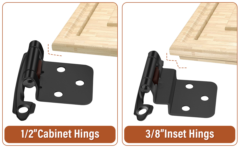 Hinges 8 Pack 4 Pairs 1/2inch Overlay