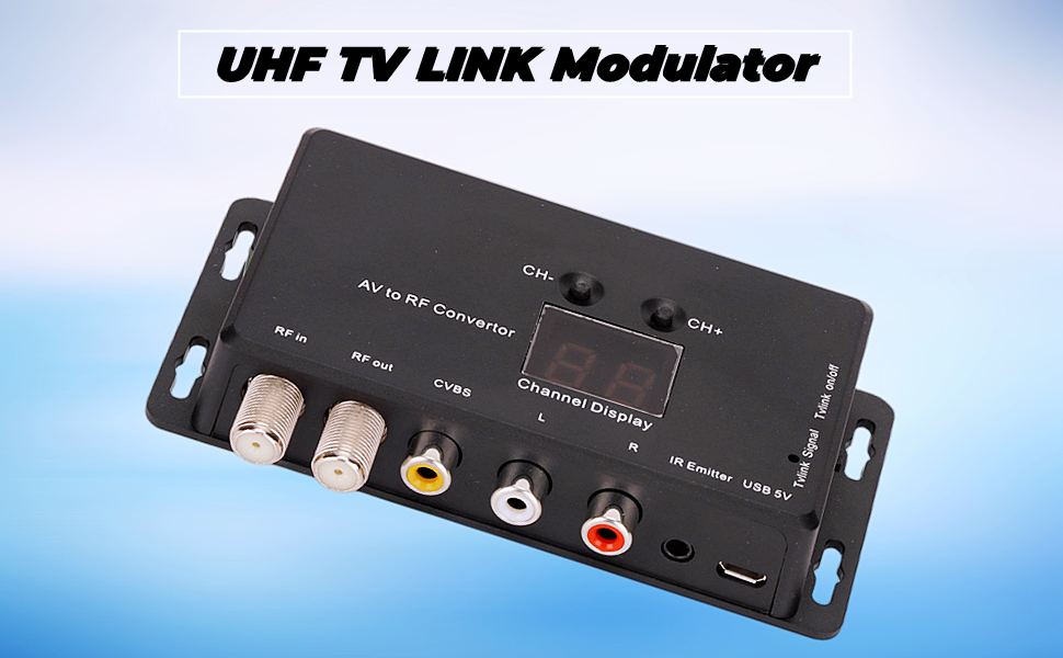 PUSOKEI UHF Modulator TV LINK Modulator, PAL NTSC AV to RF TV