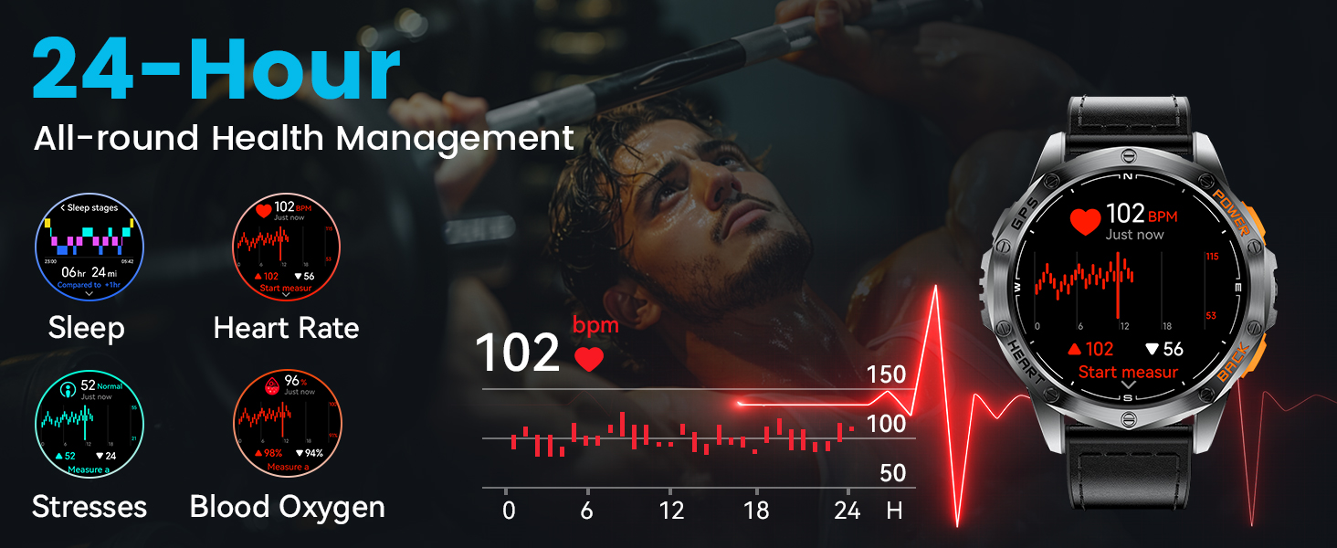 blood pressure watches round smart watch