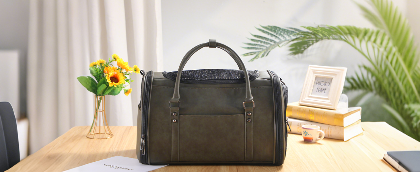 Stylish Leather Pet Carrier