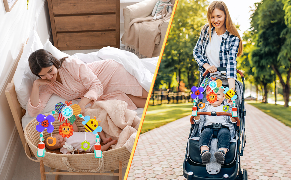 HappyKidsClub Baby Toys 0-12 Months, Baby Pram Toys Baby Essentials for Newborn Pushchair & Pram Toys Baby Boy Girl Gifts Newborn Baby Boy Girl Toys Christmas Xmas Gifts for Kids 19 1