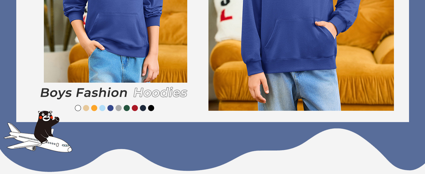 Boys' Fashion Hoodies Kids Long Sleeve Hooded Sweatshirts