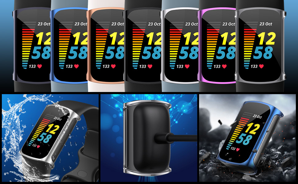 EZCO 4Pack Screen Protector Case Compatible with Fitbit