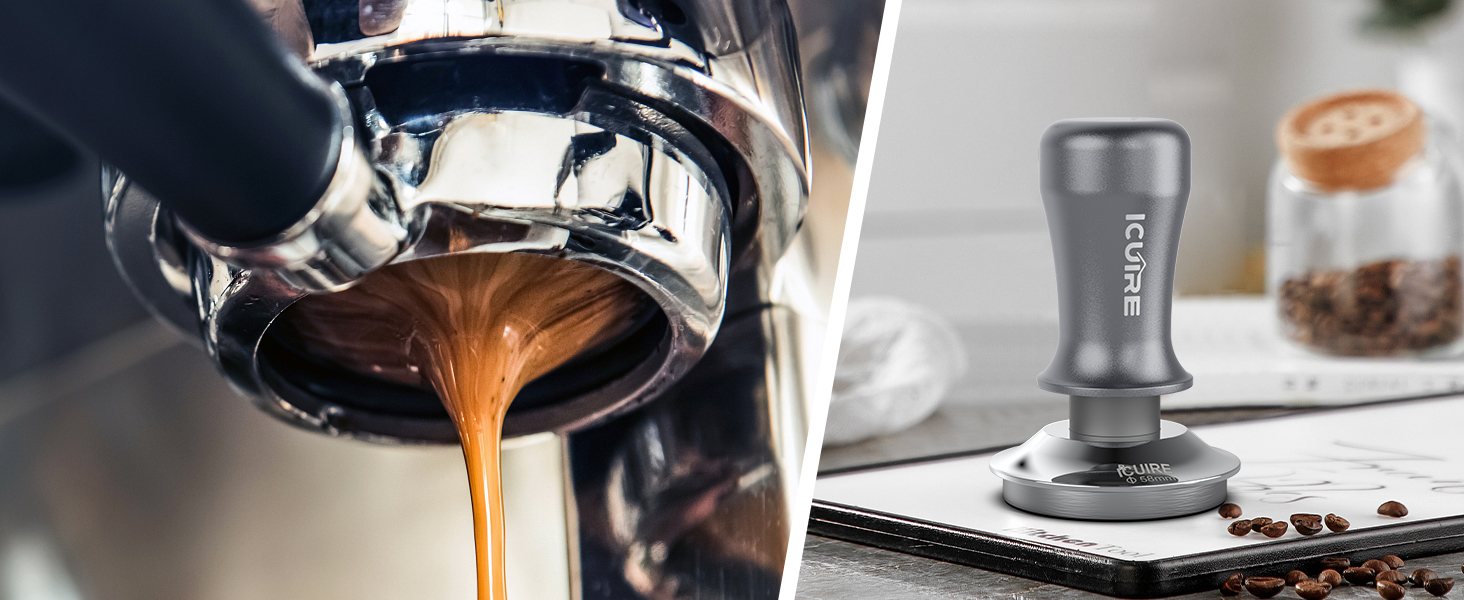 ICUIRE 58mm Espresso Tamper, Premium Coffee Tamper for
