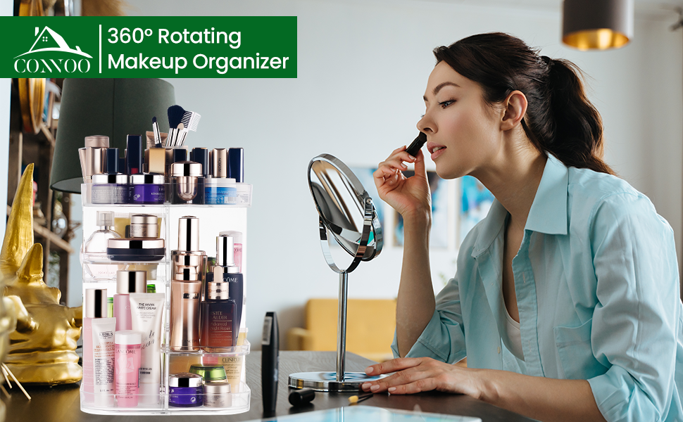 360 degree rotation square cosmetic storage A+1